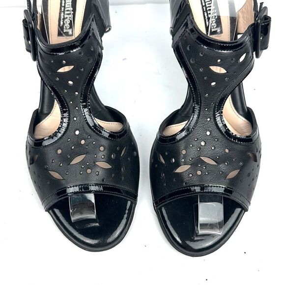 New BeautiFeel Adele Black Leather Patent Leather Heeled Sandal EUR 42 US 11 - Picture 3 of 16